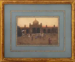 In the Tivoli Gardens by Hans Jacob Hansen, Watercolor on Paper, sold Aug 2025