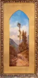 Mountain Pass with Travelers by E.W. James, Oil on Canvas, sold Aug 2025