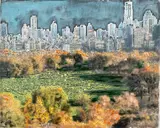 Sheep's Meadow by Janie Samuels, 2016, Oil on Panel, sold Aug 2025