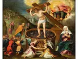 Christus in der Kelter by Cornelis de Vos, oil on copper, sold Mar 2024