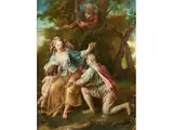 Galante Szene mit Jungem Paar by Samuel Massé, oil on canvas, offered Sep 2021
