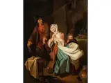 Das Zerbrochene Geschirr by Johann Eleazar Zeissig, oil on canvas, offered Dec 2023
