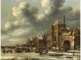 Eisvergnügen vor den Toren Einer Stadt by Thomas Heeremans, oil on panel, sold Jun 2026
