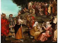 Heilung Eines Blinden by Crispin van den Broeck, oil on panel, offered Jun 2022