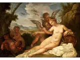 Venus Zwischen Satyrn und Putti by Charles-Joseph Natoire, oil on canvas, sold Sep 2019
