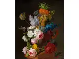 Stillleben mit Rosen, Flieder, Tulpen, Königskerze und Anderen Sommerblumen by Pieter Faes, oil on panel, offered Apr 2018