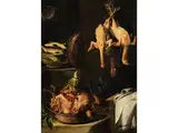Stillleben mit Fischen, Federvieh, Kalbskopf und Staudensellerie by Felice Boselli, oil on canvas, offered Apr 2018