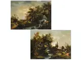 Landschaften mit Figuren und Wasserfall by Martin Knoller, oil on canvas, offered Sep 2023