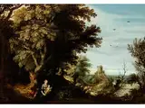 Landschaft mit der Flucht Nach Ägypten by Alexander Keirincx, oil on copper, sold Apr 2016