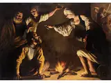 Kerkerszene by Utrechter Caravaggist des 17. Jahrhunderts, oil on canvas, sold Sep 2024