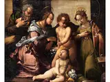 Die Heilige Familie mit Johannes und der Heiligen Katharina by Andrea del Sarto, oil on canvas, sold Mar 2024
