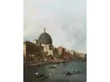 Ansicht von Venedig mit der Kirche san Simeon Piccolo by Giacomo Guardi, oil on panel, offered Sep 2023