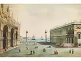 Blick vom Markusplatz Richtung Markusbecken by Vincenzo Chilone, tempera, sold Mar 2026