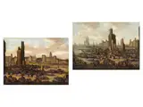 Geschäftige Hafenansichten mit Booten und Schiffen by Pieter Casteels II, oil on canvas, sold Dec 2024