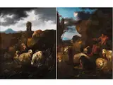 Hirten mit Vieh in Landschaft by auch genannt „Rosa da Tivoli“ Philipp Peter Roos, oil on canvas, offered Dec 2023