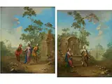 Der Gang Nach Emmaus by Norbert Joseph Karel Grund, oil on panel, sold Mar 2023