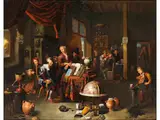 Junge Frau Beim Besuch Eines Arztes und Alchemisten by Gerard Thomas, oil on canvas, offered Jun 2023