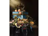 Prunkstilleben mit Blauer Schatulle by Pieter de Ring, oil on canvas, sold Mar 2024