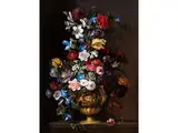 Goldfarbene Vase mit Grossem Blumenstrauss by Giovanni Stanchi, 1608 – 1673, oil on canvas, offered Sep 2024