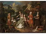 Familienporträt in Einem Garten by Frans Van Aken, oil on canvas, offered Sep 2024