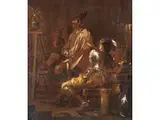 Die Affendressur by Alessandro Magnasco, oil on canvas, sold Mar 2025