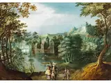 Edelleute mit Zwei Knaben vor Einem Wasserschloss by David Vinckboons, oil on copper, offered Jun 2026
