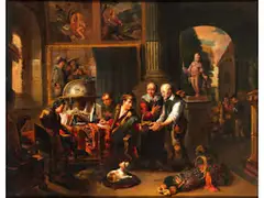 Allegorie der Gelehrsamkeit by Gerard Thomas, oil on canvas, sold Jun 2024