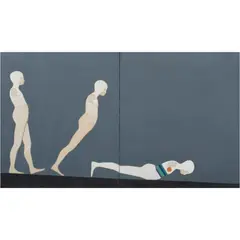 Study/Falling Man" (Falling Man Series) by Ernest Trova, oil on canvas, sold May 2024