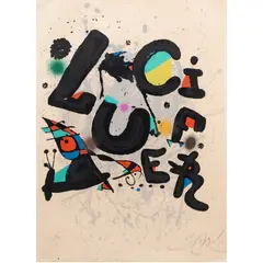 Lucifer by Joan Miró, 1975, lithograph in colors, sold May 2024