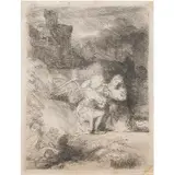 The Agony in the Garden," (1652) by Rembrandt Harmensz van Rijn, etching, sold May 2024