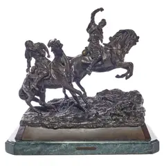 Untitled by Vasily Grachev, bronze sculpture on marble base, sold May 2024
