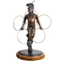 Hoop Dancer by Steve Streadbeck, 1983, bronze sculpture, sold May 2024