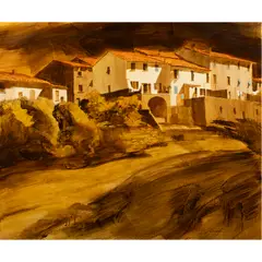 Untitled by Ed Diffenderfer, acrylic on masonite, sold May 2024