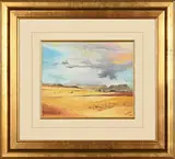 Arid Landscape by Sammy Müller, watercolour on canvas mounted on board, sold Sep 2026