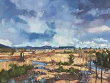 Figures in a Landscape by Adolfo McQue, oil on canvas, sold Sep 2026