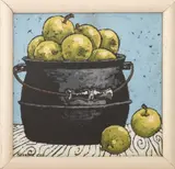 Still Life Scene of Green Apples in a Bucket by Kenneth Cox, Oil on Panel, sold Aug 2025