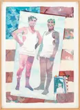 Lifeguards by Marilyn Cohen, Watercolor on Paper with Collage Elements, sold Aug 2025