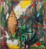 Mais Fantome Sans Cible" [But Ghost Without Target] by Napoléon Brousseau, 1984, Oil on Canvas, sold Sep 2025