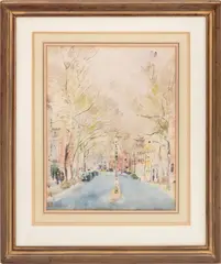 New York City Street Scene by Chen Chi, Watercolor on Paper, sold Sep 2025
