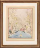 New York City Street Scene by Chen Chi, Watercolor on Paper, sold Sep 2025