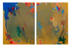 Abstract Composition Diptych by Robert O'Meara, Oil on Canvas, sold Sep 2025