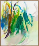 Abstract Composition in Green by Robert O'Meara, Oil on Canvas, sold Sep 2025