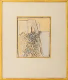 Falaise d'Aval" [Downstream Cliff] by Manfred Schwartz, 1960, Pastel on Paper, sold Sep 2025