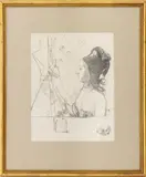 Femme de profil vers la gauche by Odilon Redon, Lithograph, sold Sep 2025