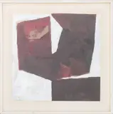 Untitled (Black and White Abstraction) by Susumu Shingū, 1964, Mixed Media Collage on Paper, sold Sep 2025