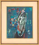 Abstract Portrait by Zvi Meirovich, Oil on Canvas, sold Sep 2025