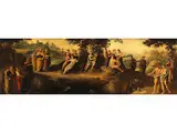 Der Parnass, Apollo und die Neun Musen by Friedrich Sustris, oil on panel, sold Sep 2019