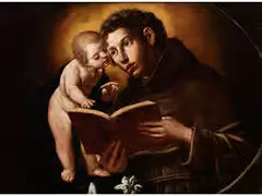Heiliger Antonius von Padua mit der Vision des Jesuskindes by Alessandro Tiarini, oil on canvas, offered Mar 2015