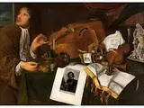 Vanitas-stillleben mit Musikinstrumenten by Jacques Grief de Claeuw, oil on canvas, sold Jul 2020