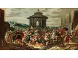 Raub der Sabinerinnen by Hans Jordaens III, oil, offered Apr 2018
